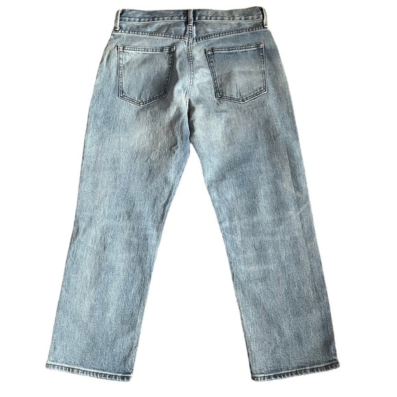 GAP Cone Denim High Rise Straight Crop Jeans Medium Indigo Wash Button Fly Sz 29 - Picture 2 of 11